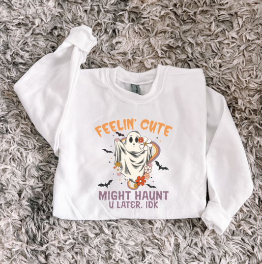 Feelin' Cute Might Haunt Sweatshirt